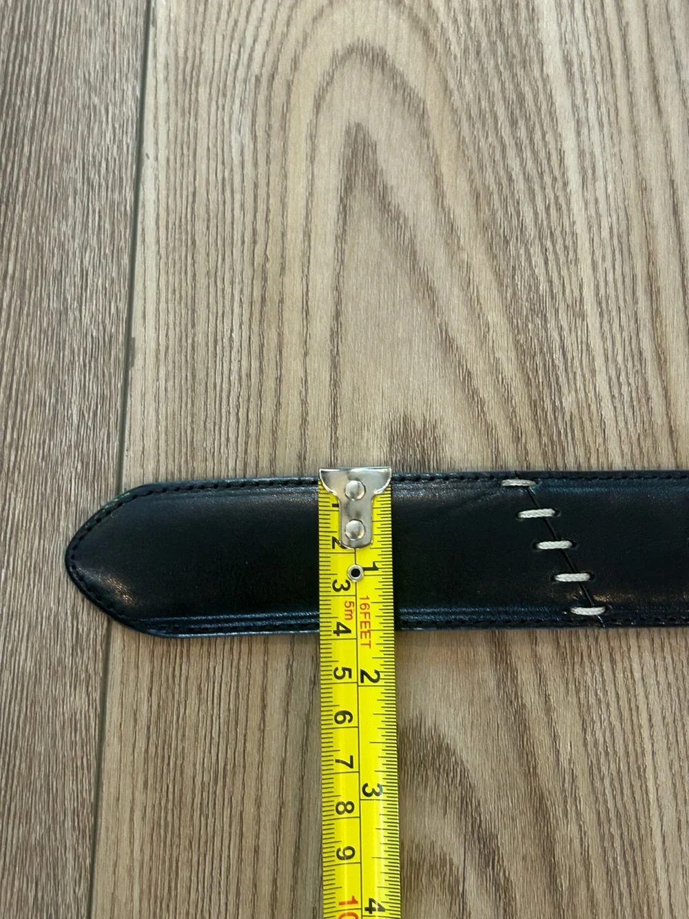 Max Boy Italy Genuine Leather Black Belt 110cm Silver Buckle